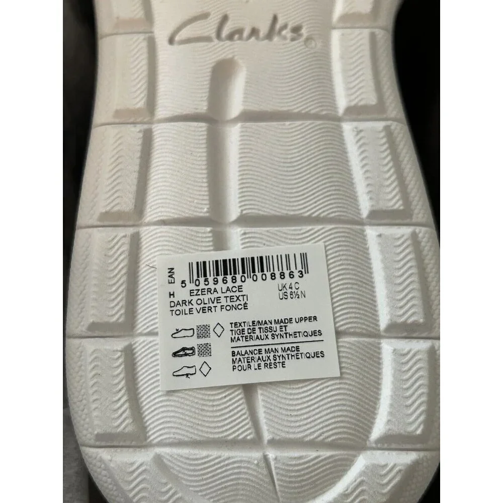 Clarks Cloudsteppers Camo Sneakers Ezera‎ Lace Dark Olive NEW 6.5 N